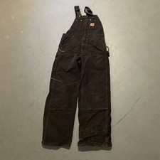 Carhartt R06 DKB Dark Brown Work Wear Overalls - Size 32 x 34