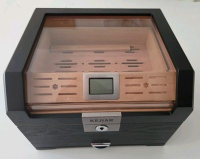 KEJIAR Cigar Humidor Cedar Wood Lined Humidor for 45-60 Cigars, Acrylic Top Ciga