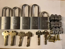5-Best Lock 11B padlocks keyed