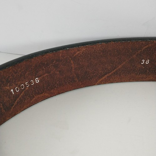 Cintura in pelle di toro marrone tessuto cestello spessore massimo taglia 38 made in USA 1,75" extra larga - Foto 4 di 6
