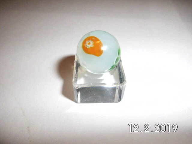 MARKENLOS 1 Murmel Korallenriff 16mm, Glaskugel handgefertigt, hellblau (139033)