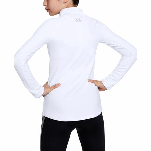 UNDER ARMOUR GILRS COLDGEAR LONG SLEEVE SIZE MEDIUM MOCK T-SHIRT BIG KIDS WHITE - Picture 4 of 6