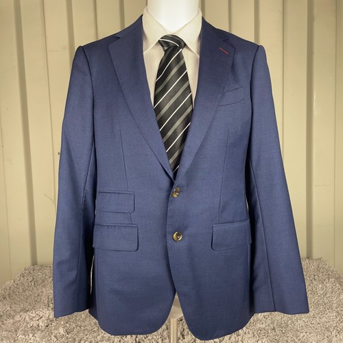 Knot Standard Bespoke Blazer Men's Size 38S Blue Slim Fit 100% Wool Sport Coat