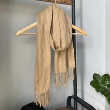 Cejon Soft Woven Italian Acrylic Scarf with Fringe, Camel, 48" x 12"