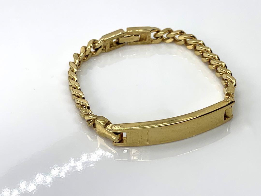 Men's Givenchy Vintage Gold Kihei ID Plaque Bracelet 17.8cm Men's Givenchy Vintage Gold Kihei ID Plaque Bracelet 17.8cm