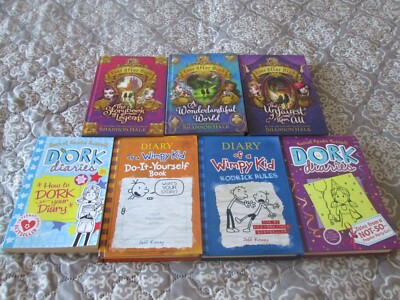 Lot of 7 Books Diary of Wimpy Kid, Dork Diaries, Ever After High
