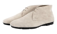 Prada Wildleder Chukka Desert Boots Schuhe - 2TD004 - Greige - Neu - 7,5 41,5