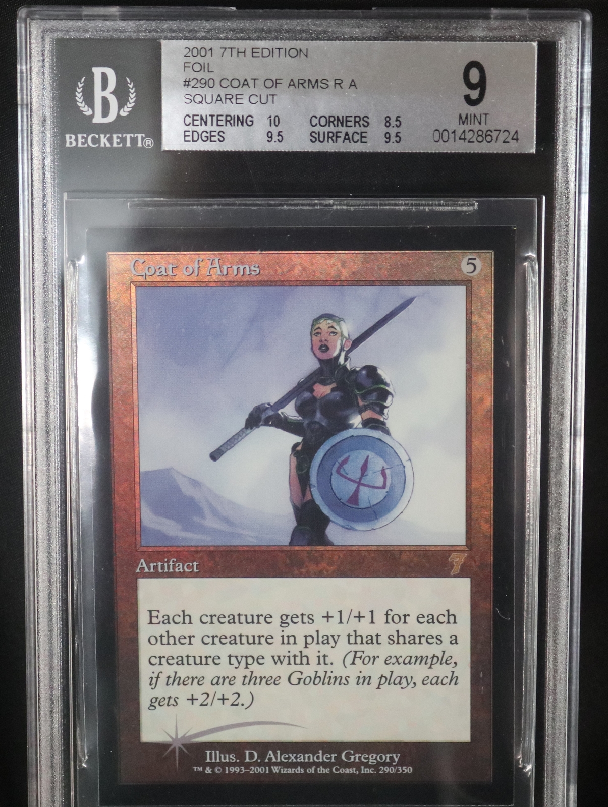 MTG 7th Edition Square Cut Coat of Arms BGS 9 FOIL Square Cut Magic Beckett Grad