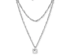 Giani Bernini Cubic Zirconia Layered Necklace Sterling Silver Singapore Link