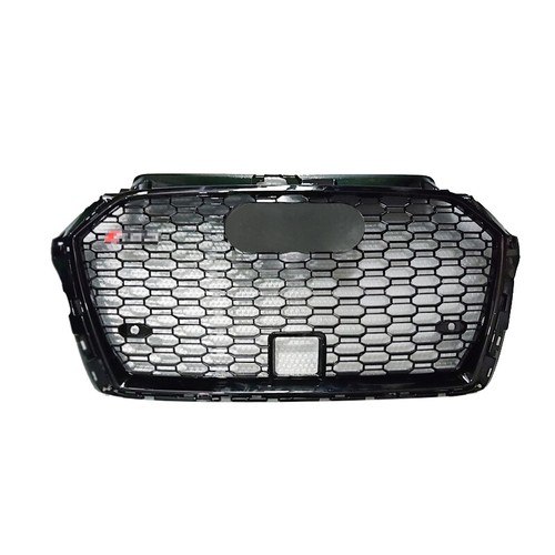 For Audi A3 S3 2017 2018 2019 2020 With ACC Grille Honeycomb RS3 Style Black - Picture 2 of 4