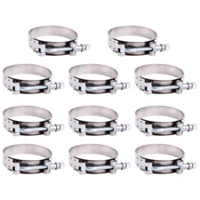 10 X 3" Stainless Steel T-Bolt Clamp Turbo Intake Silicone Hose Clamps