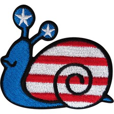 Snail Patch Iron Sew On USA Flag American United States of America Star US Badge