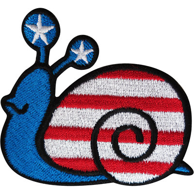 Snail Patch Iron Sew On USA Flag American United States of America Star US Badge