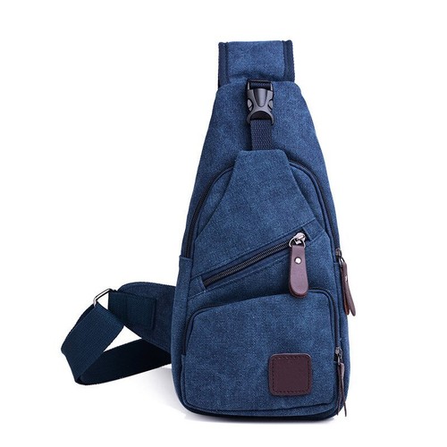 Borsa a tracolla da uomo in tela impermeabile da viaggio tracolla borsa sul petto - Foto 9 di 29