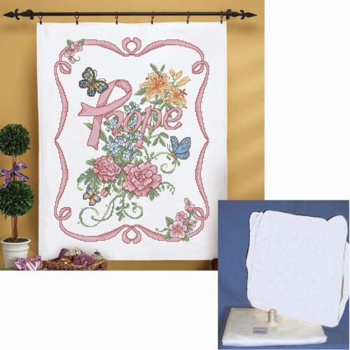 Herrschners® Ribbon of Hope Lap Quilt Set Stamped Cross-Stitch