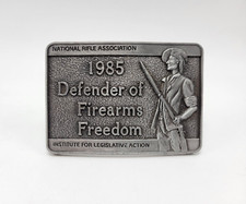 National Rifle Association 1985 NRA Defender Of Firearms Belt Buckle ILA Vintage