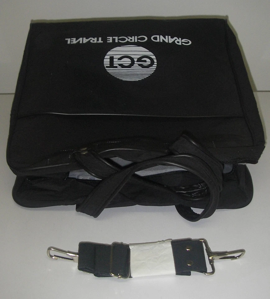 Bolso de mano vintage TOTE Grand Circle logotipo de viaje gimnasio deporte para pasar la noche negro Foto 2 de 4