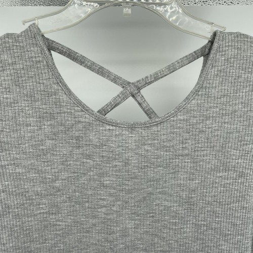 Art Class Girl’s Heather Grey Ribbed Long Sleeve Wrap Criss Cross Skater Dress L - Picture 7 of 12