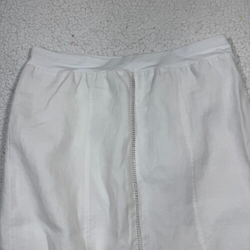 Chico's Ruffled Ramie Linen Maxi Skirt Sz 2 L /12 White Asymmetrical Lagenlook - Picture 6 of 9