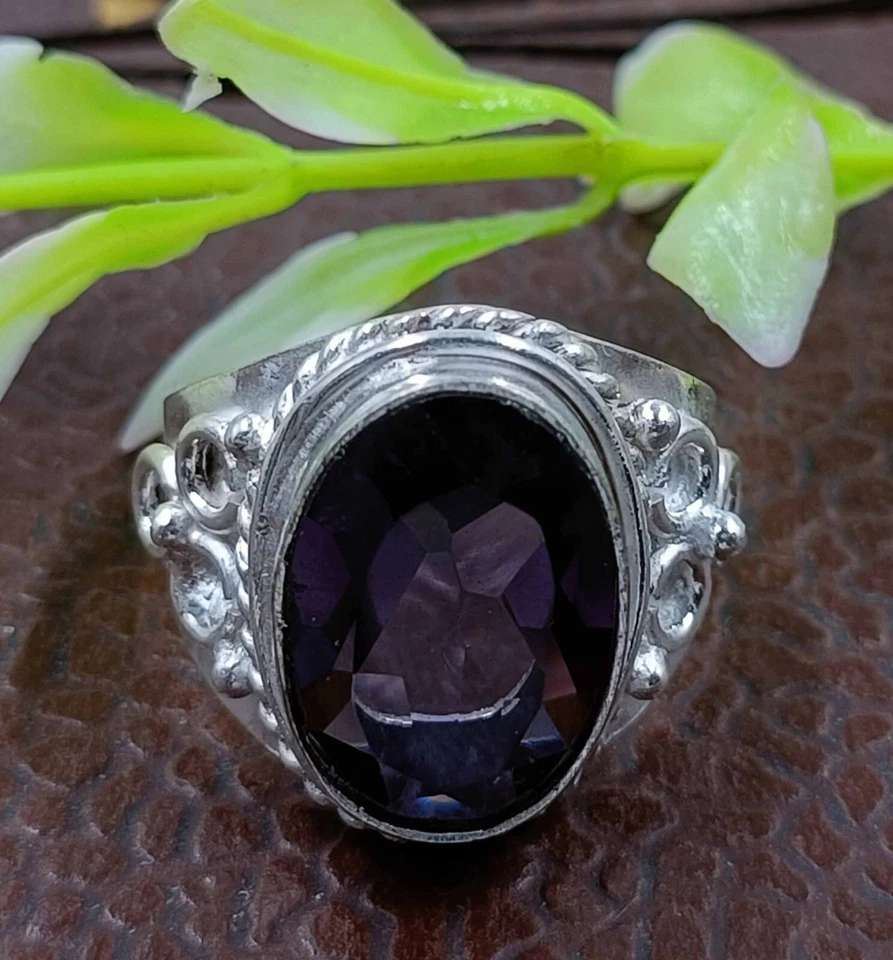 New Sale!! 21-23 Ct Certified Gems Purple Amethyst 925 Sterling Silver Ring JKF - Image 4 of 4