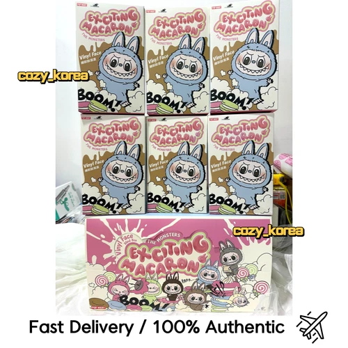 100% Authent POPMART LABUBU The Monsters Exciting Macaron Blind Box Plush Doll
