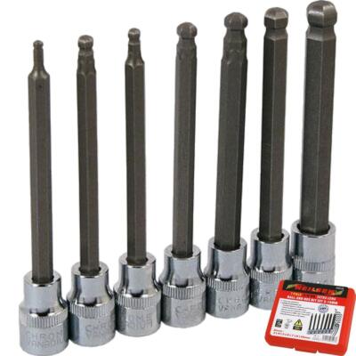 Neilsen Kugelnde extra langer Inbusschlüssel Sechskant-Bit Steckschlüsselsatz H3 - H10 Bits 7 Stck. 3/8''
