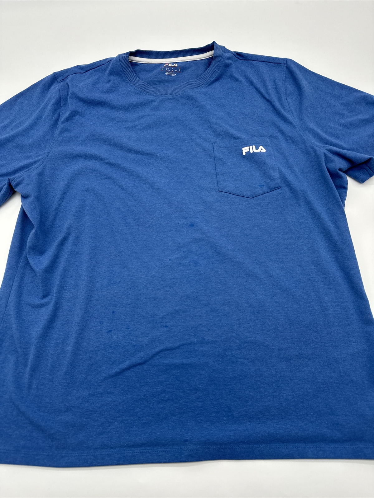 Fila T Shirt Uomo X Large Blu Tasca Logo...#5304