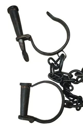 Antique Style Iron Working Leg Cuff & Handcuff With Key Leg & Hand cuffs - Picture 8 of 8