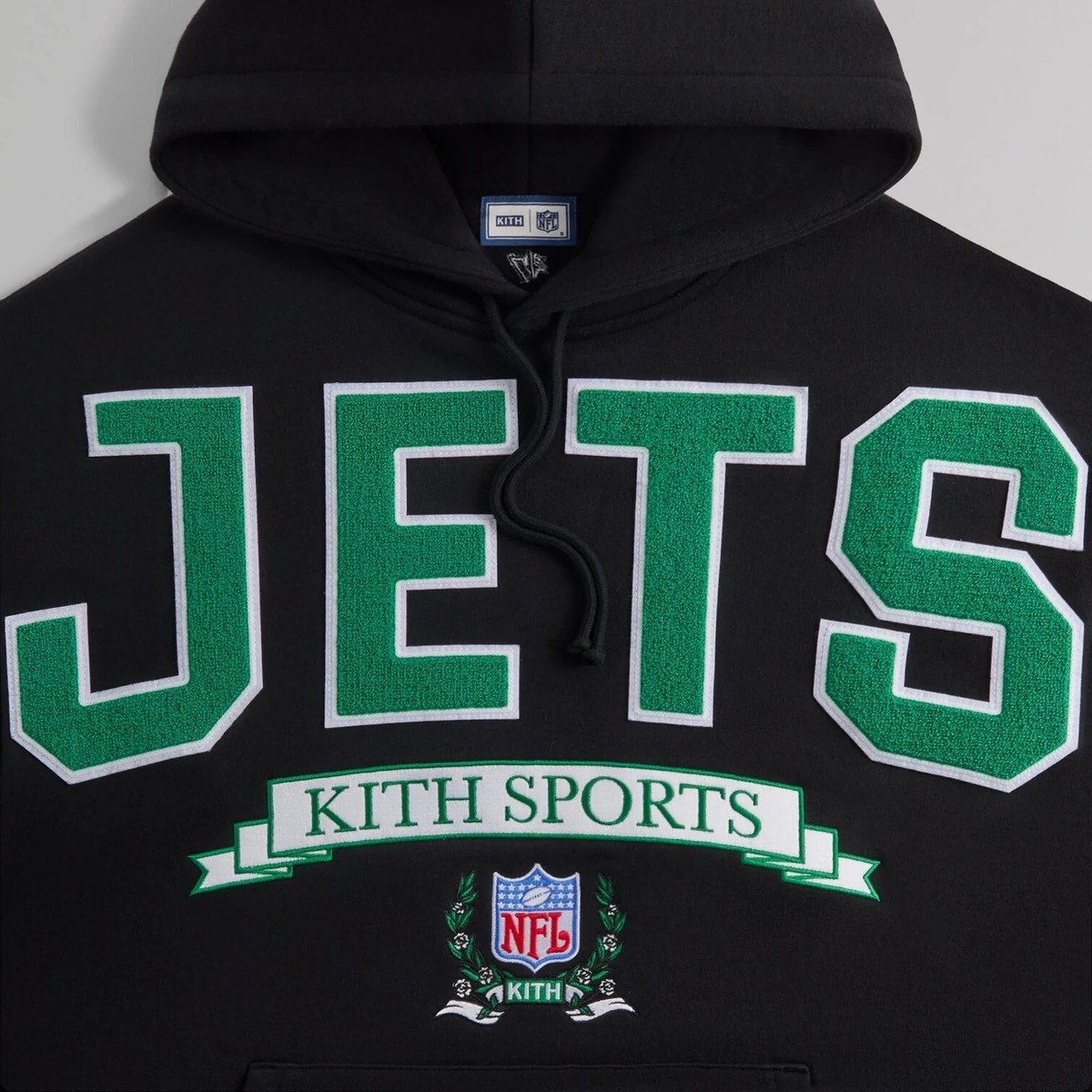 KITH NEW YORK JETS Tシャツ M 黒 Kith x NFL 47 Jets Nelson Collared Pullover Black Men's