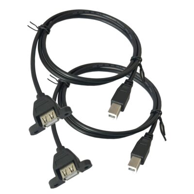 USB Printer Cable 2Pack USB 2.0 Type A Female Panel Mount to USB B Male Cable...