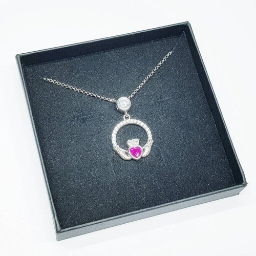 925 Sterling Silver 1.85Ct Heart Cut Lab-Created Ruby Women's Pendant - Picture 4 of 5
