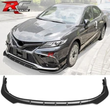 Fits 21-24 Toyota Camry SE Front Bumper Lip Spoiler PP Matte Black Splitter 3PC