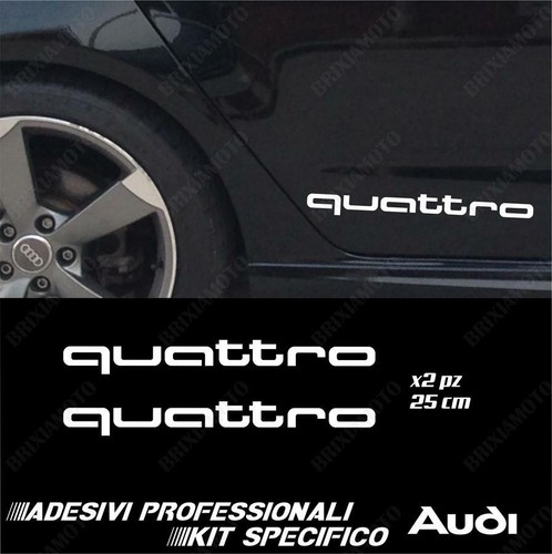 Paire Adhésifs Pour Parties Latérales Quattro Audi A1 A3 A4 A5 A6 A7 A8 Tt Blanc - Bild 1 von 1