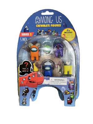 Toikido Among Us Action Figures Crewmate & Accessories 5 Pack Series 2 Open Box