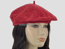 French Recycled Fiber Beret Red 6 3/4 to 7 5/8 Made In France