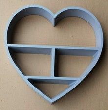 Heart floating shelf 4 Compartment Wall mountable Shelve Decorative wall shelf