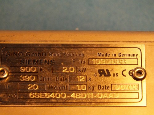 SIEMENS 6SE6400-48D11-0AA0 2,0kW/390Ohm Braking resistor (6SE6400-48D11-OAAO) - Picture 3 of 4