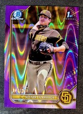 2022 Bowman Chrome Purple Lava Wave Refractor #BCP-127 Victor Lizarraga /250 SP