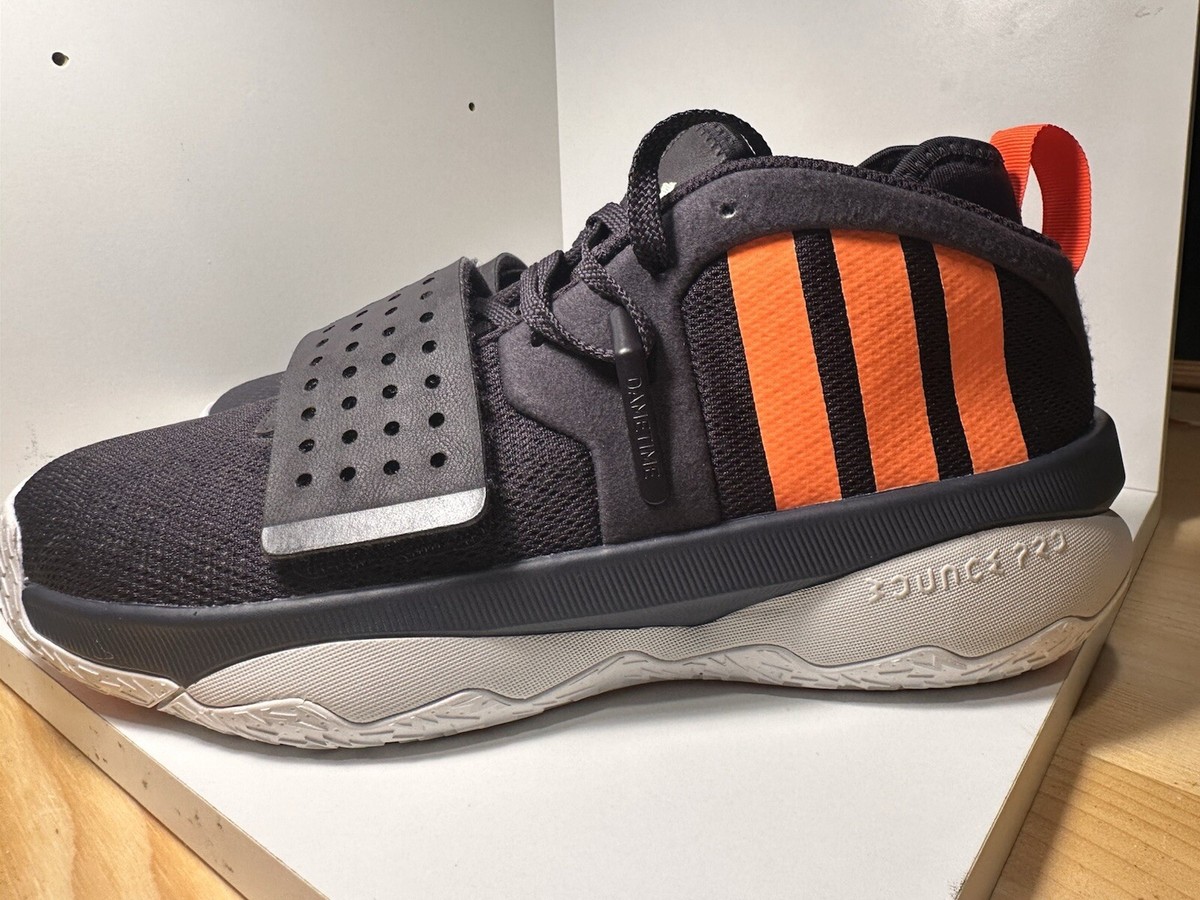 Size 8.5- adidas Dame 8 EXTPLY Aurora Black Signal Orange