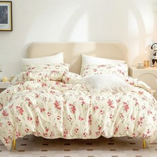 King Size Duvet Cover, 100 Brushed Microfiber 3 Pieces King Floral Bedding S...