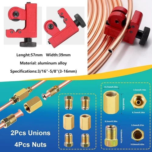 26Pack 3/16" Brake line kit Include 25 FT Copper-Plated Brake Lines with Fitting - Picture 4 of 7