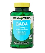 Spring Valley GABA Amino Acid Supplement 750 mg Unflavored 100 Count