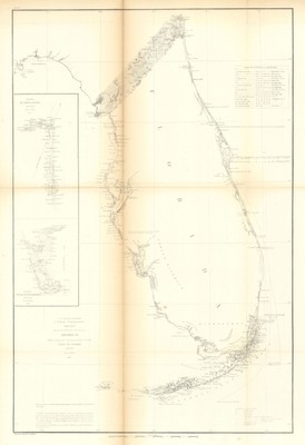 US Coast Survey §VI Florida. St John's River & Charlotte Harbor. Miami 1860 Karte