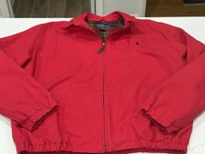 RALPH LAUREN POLO Mens Classic Harrington Red Casual Jacket size M Pony Logo
