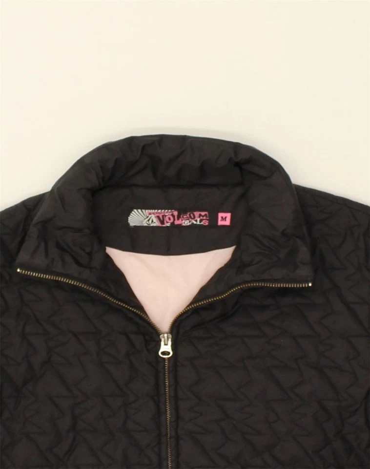 VOLCOM Womens Padded Coat UK 14 Medium Black Polyester SC10 - Image 3 of 3