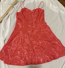 Vintage Gold Label Victorias Secret Coral Nightie Slip Dress With Buttons