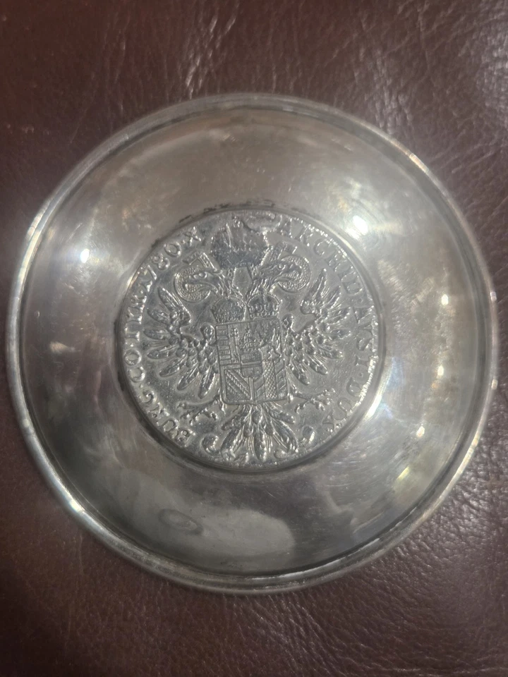 Vintage -Madre Teresa - Tigela de Prata - 50,5 gramas * 1780 Inserção Austríaca Thaler - Imagem 2 de 3