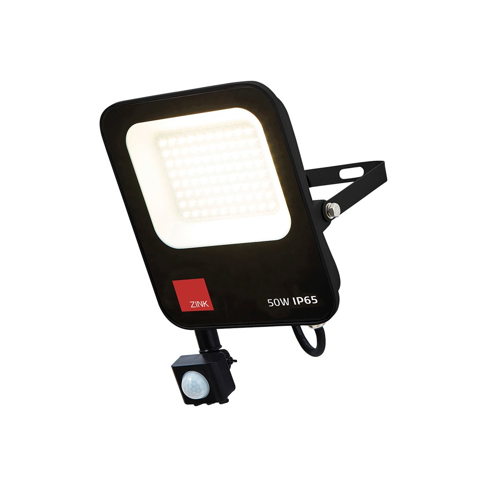 Litecraft Faulkner Floodlight 50W LED Outdoor Fitting with PIR Sensor - Black