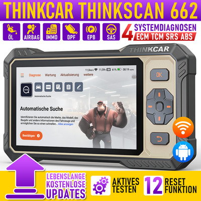 ThinkScan 662 OBD2 Diagnosegerät Auto 12 Reset Auslesegerät 4 Systemdiagnose DE