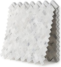 Peel and Stick 5-Sheet 3D Genuine Marble Mosaic Wall Tiles